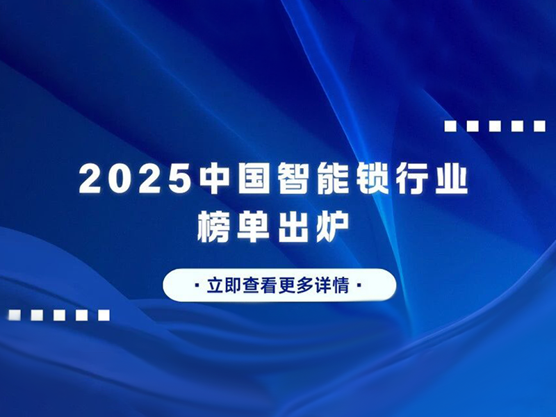 2025中国智能锁行业榜单出炉！领军品牌、爆款产品全汇总，选品不踩坑
